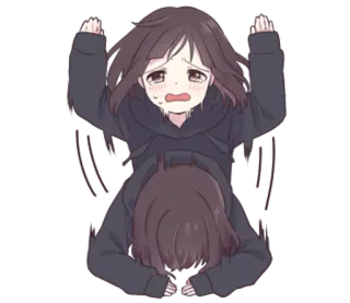 😭 Anime, Płacz, Emocjonalny, Smutek, Przytulanie, Pocieszenie, Manga telegram sticker