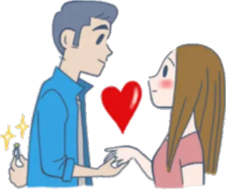 ❤ amor, casal, relacionamento, romance, noivado, casamento telegram sticker