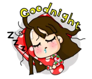 🌙 Goodnight goodnight, sleeping, cartoon, cute, zzz whatsapp sticker
