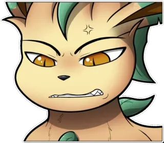 😖 Leafeon pokemon, leafeon, angry, anime, creature telegram sticker