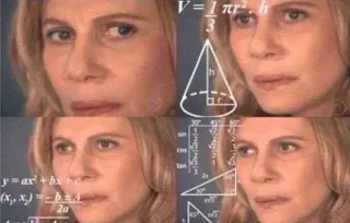 🤔 V = 1 πr². h
y=ax+bx+
(x,x)
 Frau, Mathe, Rechnung, Meme, Verwirrt, Denken telegram sticker