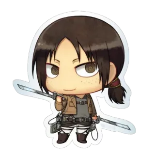 😊 Ymir Attack on Titan Anime, Chibi, Ataque dos Titãs, Ymir, Personagem, Arma, Mangá, Soldado telegram sticker