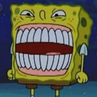 😬 Spongebob Squarepants мультфильм, спанч боб, страшный, смешной, лицо, квадратные штаны telegram sticker