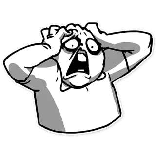 😫 hoảng loạn, căng thẳng, sốc, bực bội, hoạt hình, biểu cảm telegram sticker