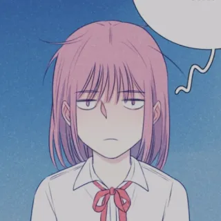 🍧 ragazza, capelli rosa, triste, illustrazione, cartone animato, manga, anime telegram sticker
