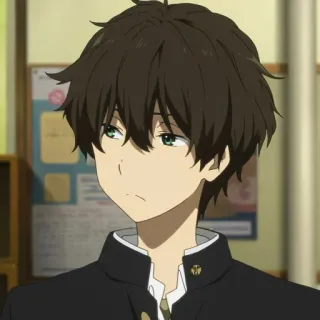 😕 Houtarou Oreki Hyouka Anime, Charakter, Houtarou Oreki, Hyouka, Teenager, Schüler, Porträt telegram sticker