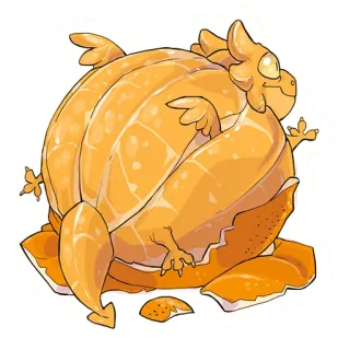 🍊 Drache, Orange, Frucht, Fantasy, Kreatur, Tier, niedlich telegram sticker