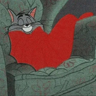 😴 Tom Cat Katze, Cartoon, Tom und Jerry, schlafend, Couch, entspannen, Tier whatsapp sticker
