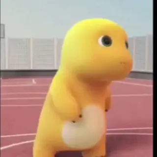 🧬 dessin animé, dinosaure, mignon, jaune whatsapp sticker
