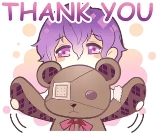 🤗 THANK YOU thank you, anime, cute, teddy bear, kawaii, appreciation telegram sticker