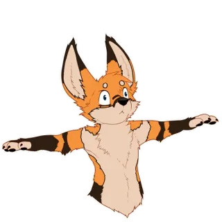 🦊 Furry, Rubah, Oranye, Binatang, Kartun telegram sticker