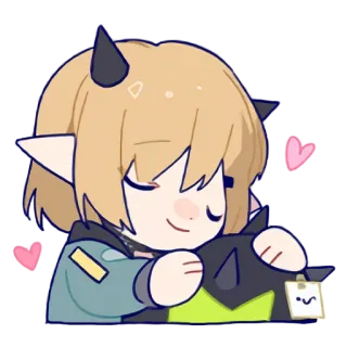 🥰 Anime, Dễ thương, Ôm, Kawaii, Chibi telegram sticker