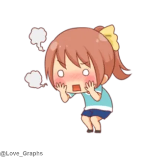😧 Chica anime, Dibujos animados, Sorpresa, Pánico, Emoción, Kawaii, Shock telegram sticker