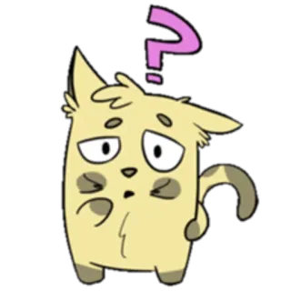 ❓ cat, question, cartoon, sticker, cute, confused telegram sticker