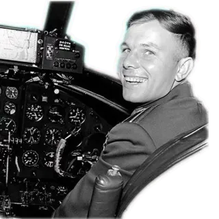 🩹 Yuri Gagarin Yuri Gagarin, pilot, airplane, soviet, cosmonaut, space, USSR, aviation telegram sticker