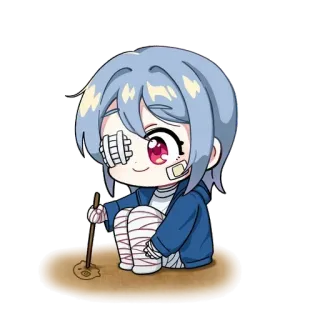 😊 Аниме, Бинты, Каваий, Чиби telegram sticker