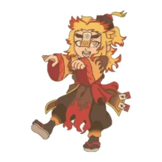 🤪 Rengoku Kyoujurou Demon Slayer 애니메이션, 귀멸의 칼날, 렌고쿠,  SD캐릭터, 쿄쥬로 telegram sticker