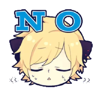 😠 NO não, negação, negativo, chateado, estilo anime, triste, suor whatsapp sticker