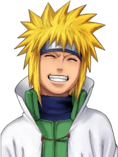 😜 Minato Namikaze Naruto อนิเมะ, นารูโตะ, มินาโตะ, นามิคาเสะ, โฮคาเงะ, ตัวละคร, ยิ้ม telegram sticker