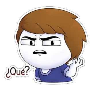 😬 ¿Qué? pregunta, español, confundido, dibujo animado, molesto, sarcástico whatsapp sticker