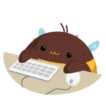 💻 süß, computer, tier, arbeitend, tastatur, maus, cartoon telegram sticker