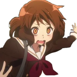 😦 anime, shocked, scared, girl, school uniform telegram sticker