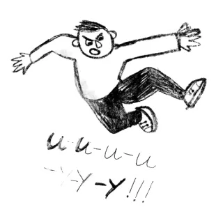 👊 u-u-u-u
-Y-Y!!! Dibujos animados, Personaje, Saltando, Enojado, Boceto telegram sticker