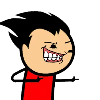 😀 卡通, 冒犯手势, 中指, 得意, 幽默, 梗 whatsapp sticker