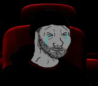 😭 sad, crying, movie theater, watching, emotions telegram sticker