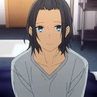 ✏️ anime, retrato, chico, ojos azules, triste telegram sticker