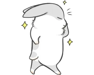 🌟 królik, słodki, błyszczący, kreskówka, animacja telegram sticker