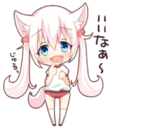 😦 は は は anime, chibi, girl, kawaii, cute telegram sticker