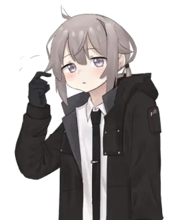 🤔 anime, manga, cute, androgynous, gloves, tie, jacket telegram sticker