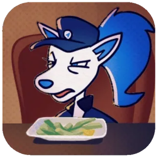 😕 animal, perro, dibujo animado, comida, asco, personaje, ilustración telegram sticker
