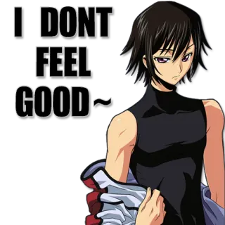 😕 I DON'T FEEL GOOD~ Anime, Malade, Personnage, Triste, Émotion, Expression whatsapp sticker