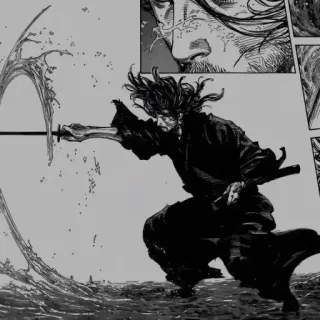 🤍 Miyamoto Musashi Vagabond Samurai, Schwert, Manga, Action, Kampf, Historisch telegram sticker