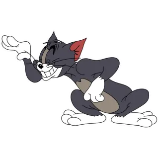 👋 Tom Cat Tom and Jerry cartone animato, gatto, che ride, divertente, personaggio telegram sticker