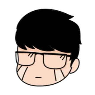 🐼 卡通, 角色, 眼镜, 脸 telegram sticker