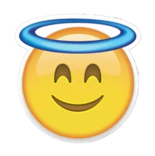 😇 Эмодзи, Ангел, Гало, Смайлик, Счастливый, Милый telegram sticker