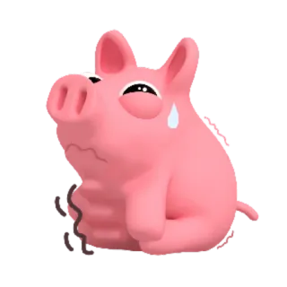 😓 cochon, triste, dessin animé, animal, rose telegram sticker