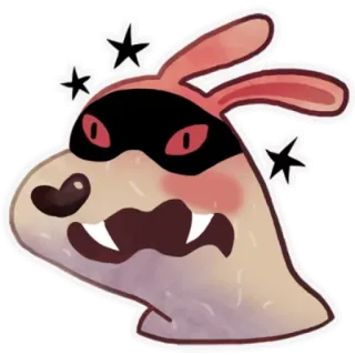 🧛‍♀ conejo, monstruo, fantasía, criatura, dibujos animados, animal, ilustración whatsapp sticker