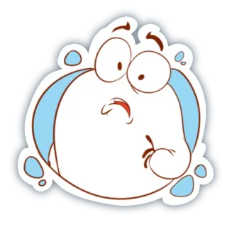 😵 Dibujo animado, Llorando, Triste, Emoción, Personaje, Expresión telegram sticker