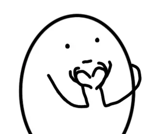 🥚 desenho animado, personagem, coração, amor, fofo telegram sticker