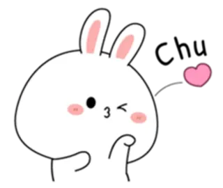 💤 bunny, rabbit, kiss, love, cartoon, cute, heart telegram sticker
