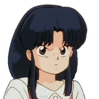 😑 Anime, Enojado/a, Chica, Dibujo animado, Retrato whatsapp sticker