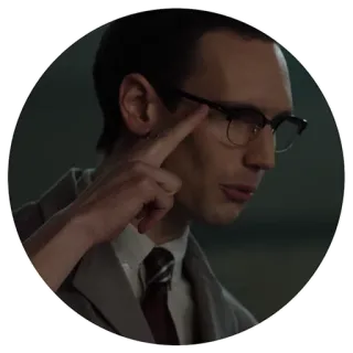👉 человек, мужчина, очки, палец, костюм, галстук telegram sticker