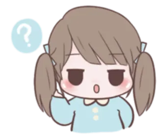 ❓ desenho animado, pergunta, menina, fofo, adesivo whatsapp sticker