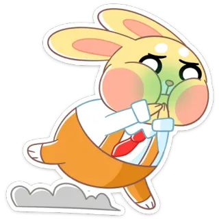 🤢 Cartoon, Hase, Laufend, Verärgert, Süß, Tier, Sticker telegram sticker