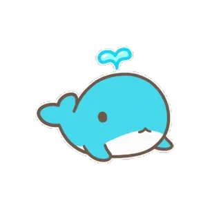 🐳 고래, 귀여운, 만화, 파란색, 바다, 동물 telegram sticker