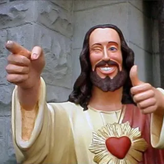 😉 Jesus Gesù, religione, figura religiosa, statua, pollice in su telegram sticker